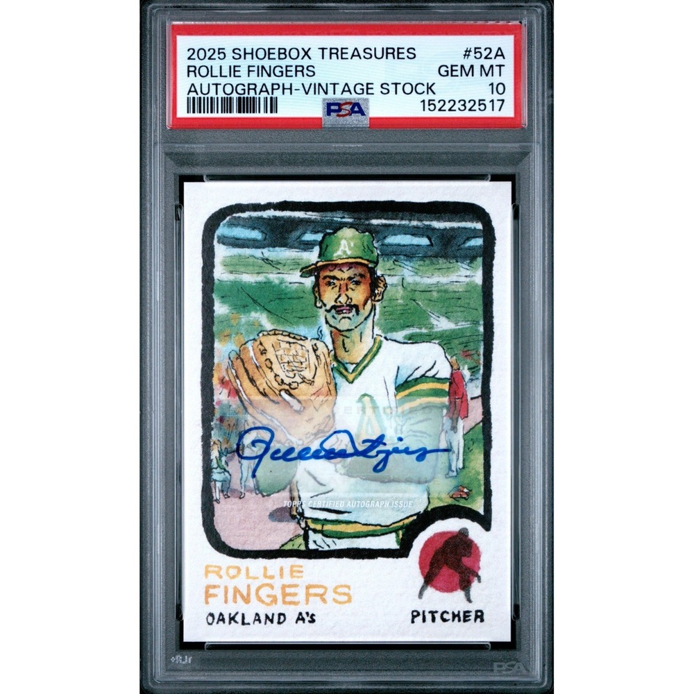 2025 Topps Shoebox Treasures #52A Rollie Fingers Auto Vintage Stock  /10   pop 1